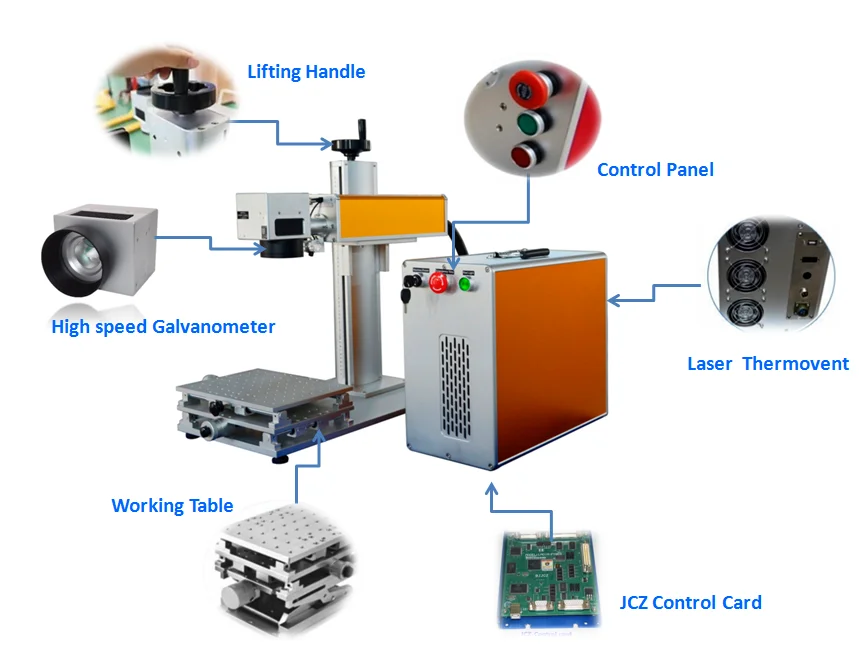 
Good Price 20W Metal/Jewelry Mini Portable Fiber Laser Marking Machine 