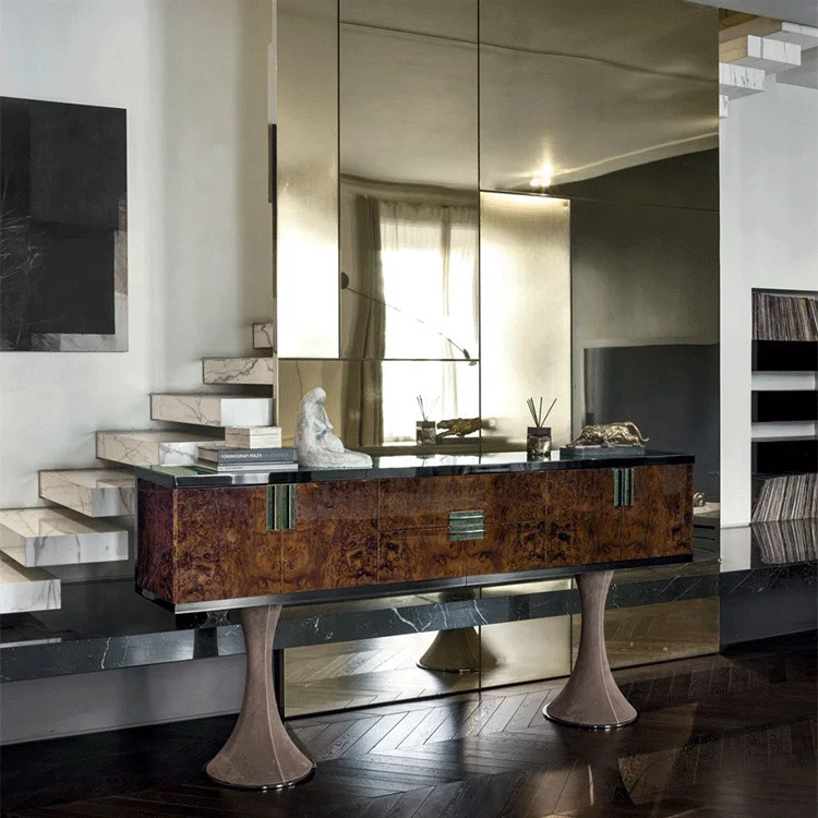 
Wall side cabinet flower stand with storage space beautiful living room furniture hotel lobby 