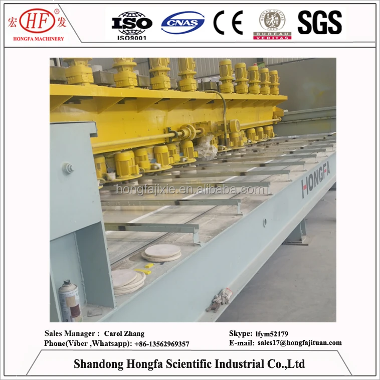 high capacity continuous automatic artificial quartz stone polishing machine, quart stone grinding machine