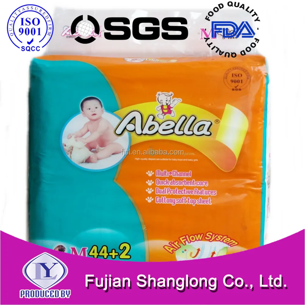 ABELLA Africa Market Quanzhou Disposable Sleepy Baby Diaper Manufacturers In China baby diaper supplier