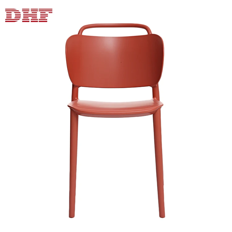 DHF Low Price Modern Armless PP Red Plastic Chair For Living Room Furniture,Outdoor Chair,plastic dining chair