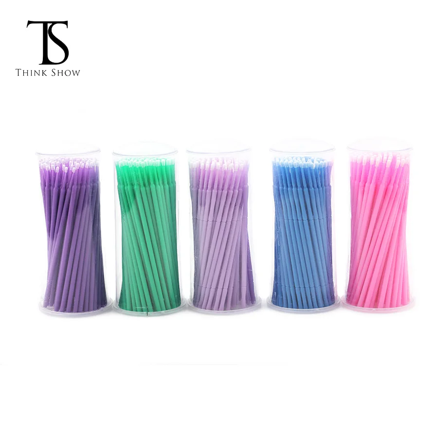 
Private label disposable micro brushes 100pcs makeup brush cleaning professional eyelash extension tools 