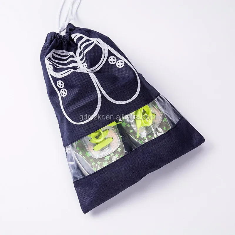 Promotional Customized Logo Golf Shoe Bag Non woven Travel Drawstring Dust Bag