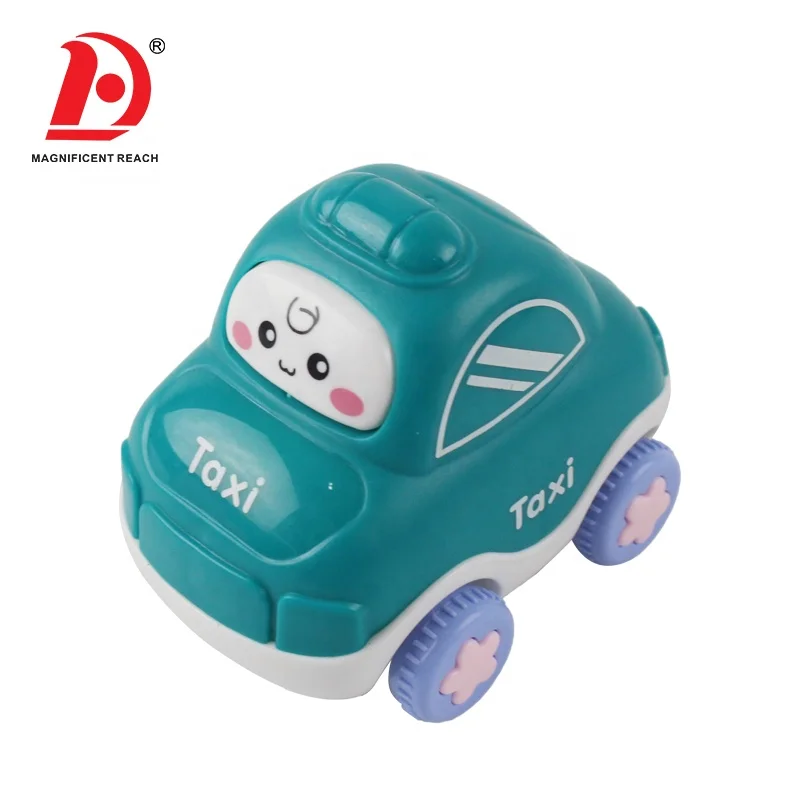 HUADA 6pcs Colorful Lovely Plastic Inertia Cartoon Friction Powered Pull Back Toy Car for Kid