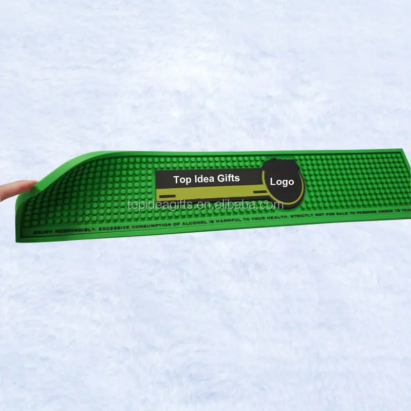 3D Rectangle soft pvc bar mats with 3D colorful embossed logo for beer bar Factory