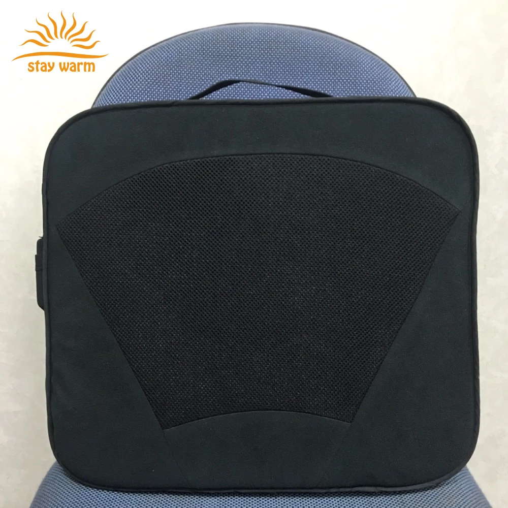 Rechargeable battery powered heated seat cushion for ourdoor