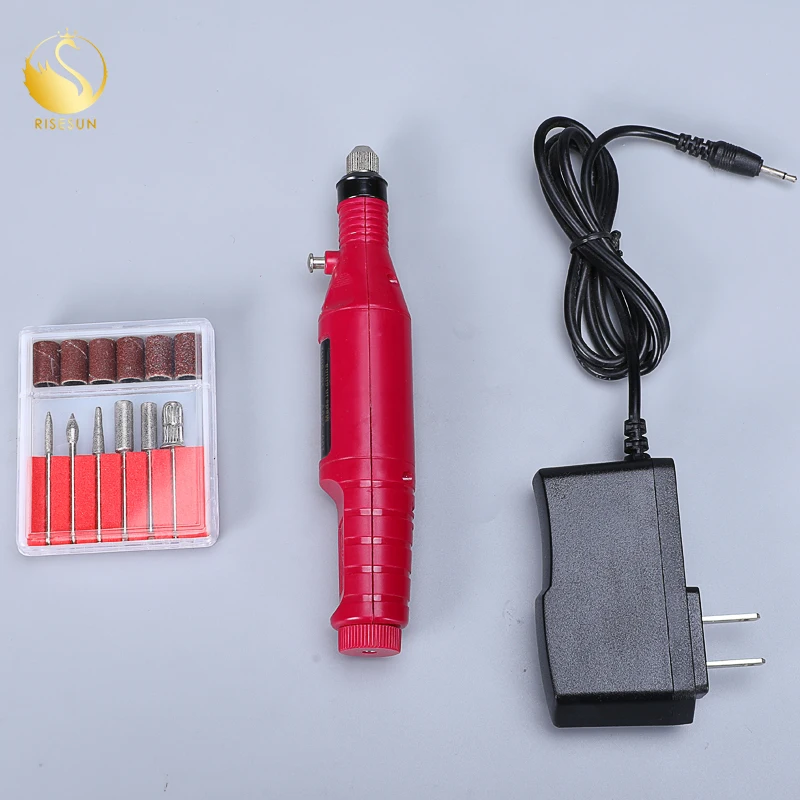 
RISESUN 2019 New Design Low Vibration EU US Plug 2.4mm 3.2mm Collet Manicure Machine strong Nail drill Pen 