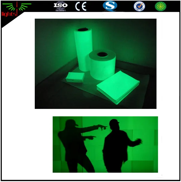 night glow pvc cuttable printable self-adhesive rigid photoluminescent glow in the dark plastic board acrylic vinyl sheet film