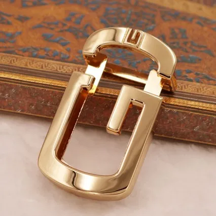 Новая модная заводская цена блестящая позолоченная простая пряжка из цинкового сплава
