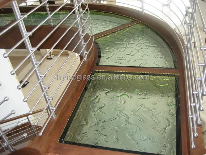 
nonslip stair steps fritted glass, antiskid glass stair case and platform 
