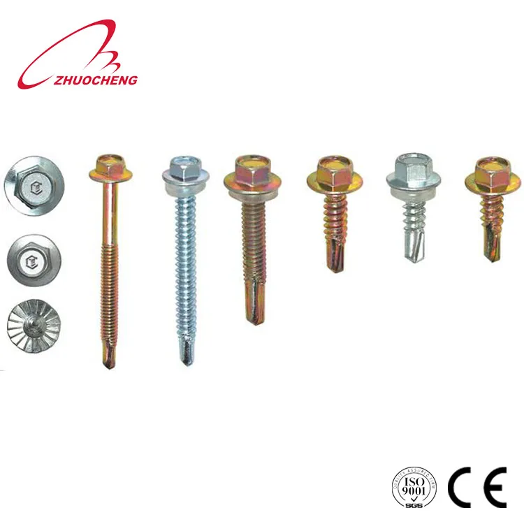 Mexico hot sale stainless steel hex self drilling teks screws DIN7504K with washer PVC EPDM