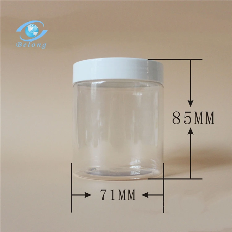 IBELONG оптовая продажа дешевых 8 унций 250 мл пустых прозрачных пластиковых контейнеров для печенья из ПЭТ с алюминиевой крышкой от производителя