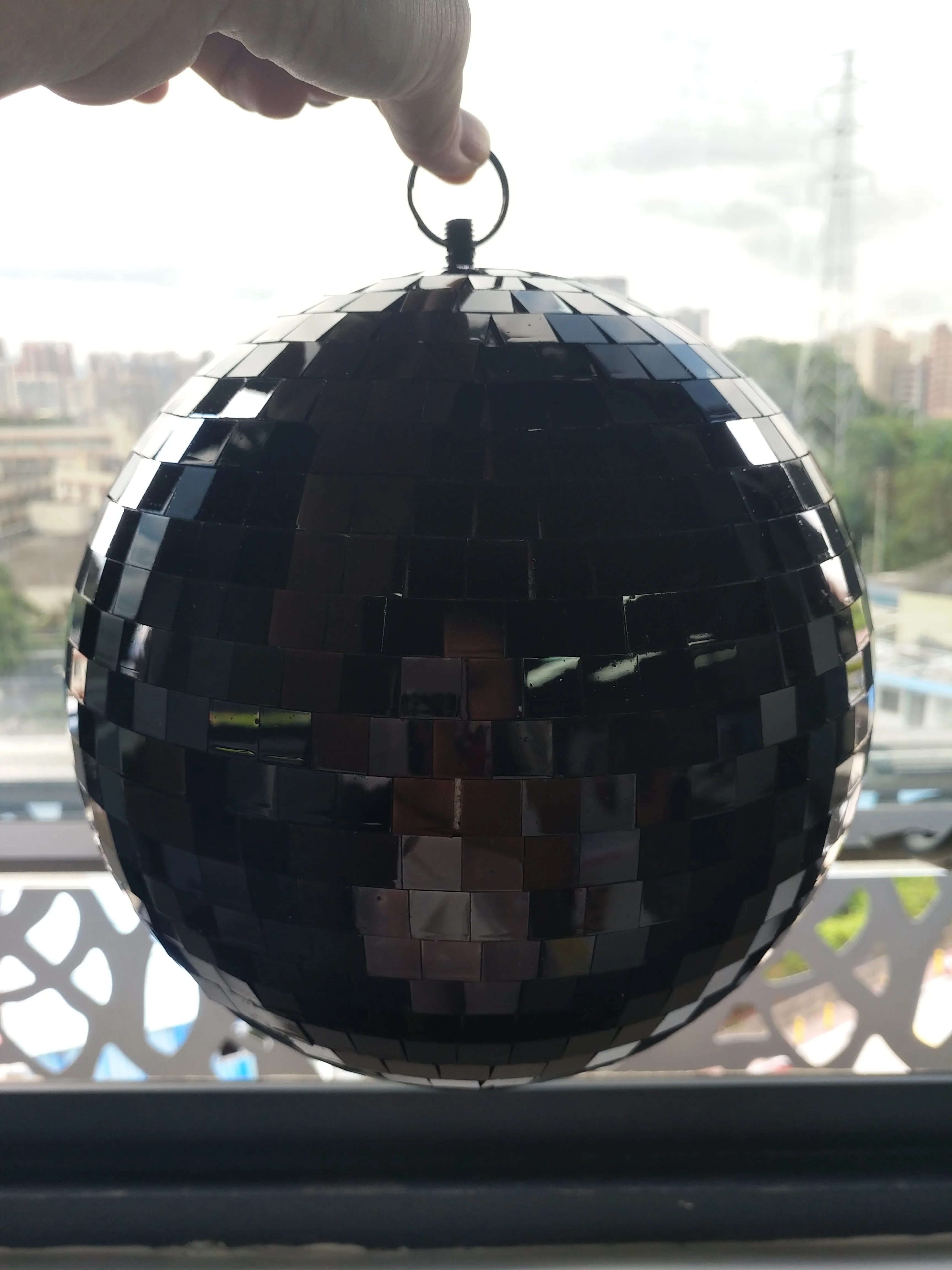 30 cm Black disco ball for hanging decoration