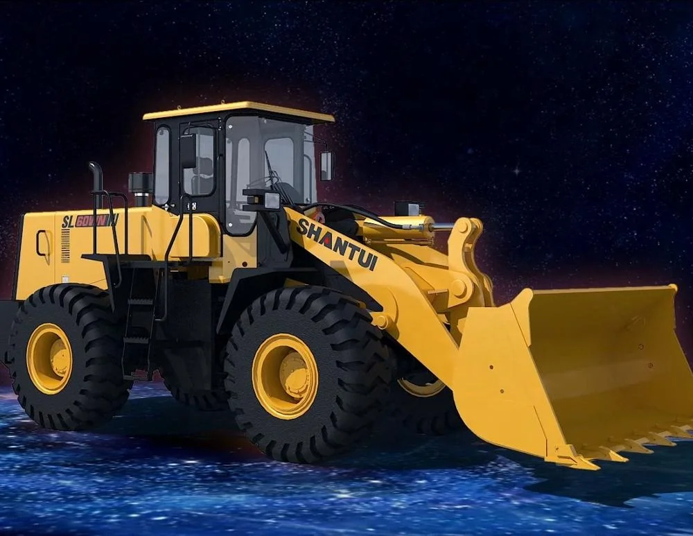Shantui 6 Ton Articulated Loader Rock Bucket Four Wheel Loader SL60W