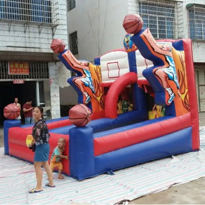 
2019 New design kids playground or outdoor indoor backyard inflatable basketball bounce game 