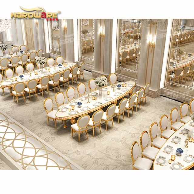 American like modern oval shape luxury wedding white mdf banquet table