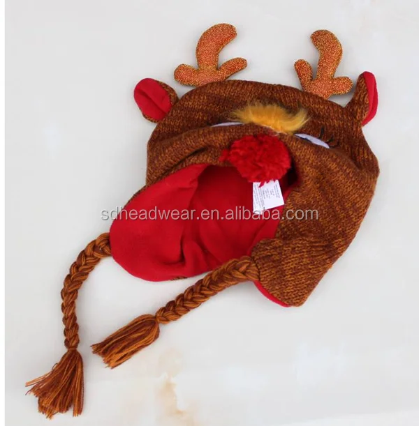 knit acrylic baby hat, baby funky knitted hat, knitted baby christmas hat