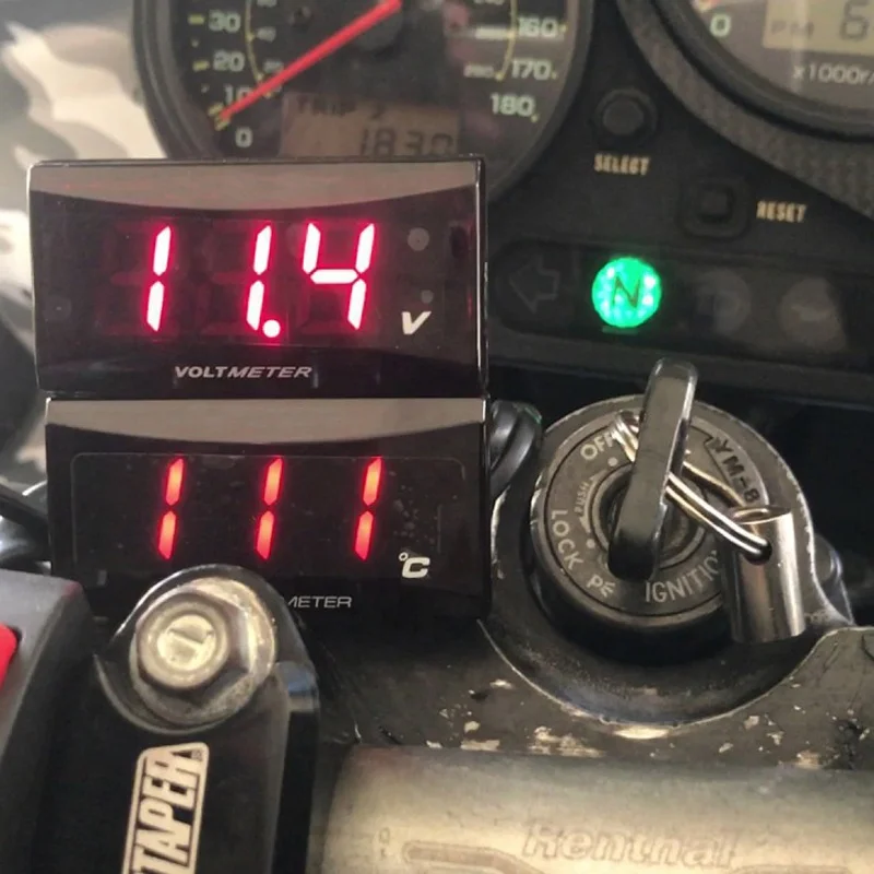 High Quality Waterproof 12V Digital LED Display Voltmeter For  Motorcycle off-road motorbike