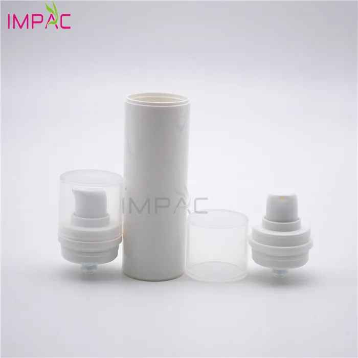 travel pocket airless white cylinder dual chamber dispenser bottle for skin care gel