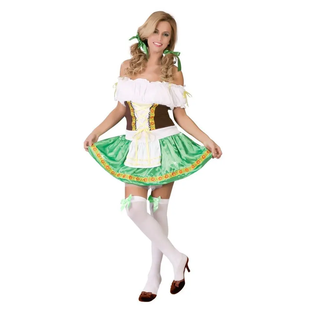Сексуальный Карнавальный костюм для взрослых женщин и девочек, костюм горничной на Октоберфест, фестиваль пива