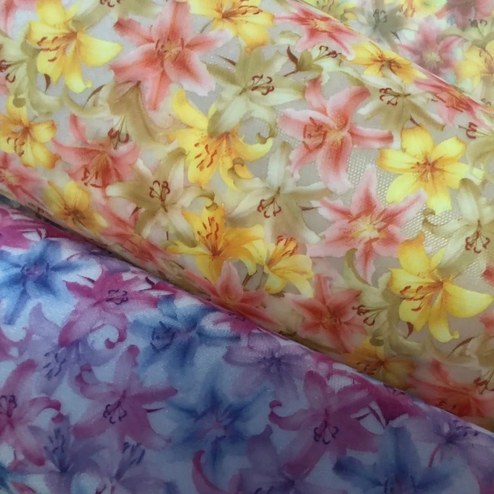 fashion flower design clear vinyl fabric for making hairbows