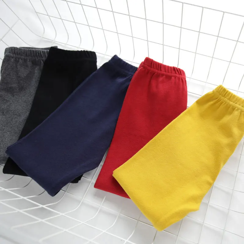 Wholesale Baby Kids Girls Leggings Cotton Plain Solid Color Leggings Children Soft Pants