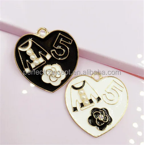 DIY Wholesale Enamel Heart Flower and 5 Charm Phone Charm 456