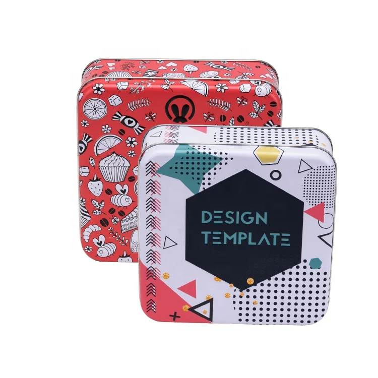 2020 Hot sale custom 3 piece  mooncake square tinplate box