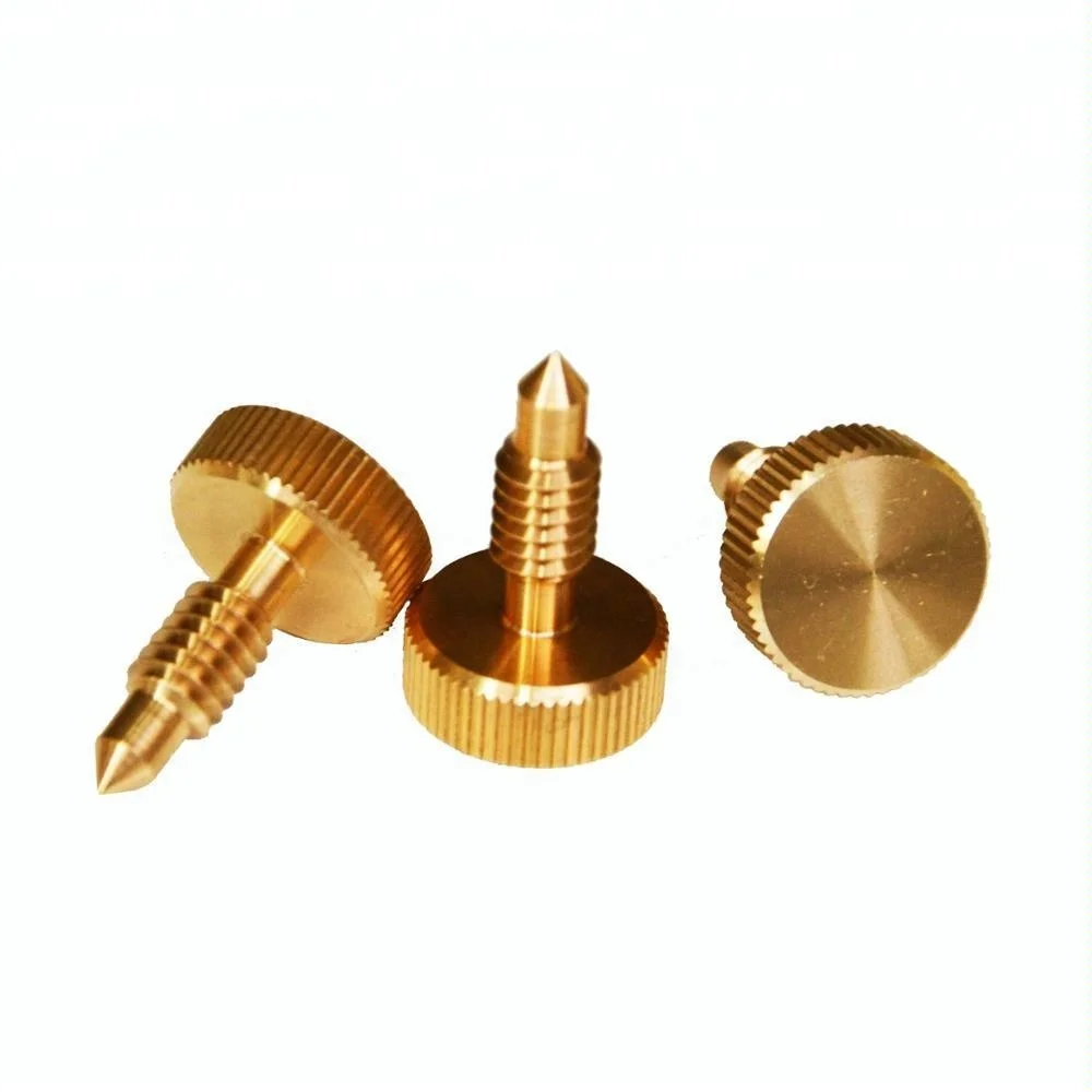 
knurled copper flat head M4 thumb screw 