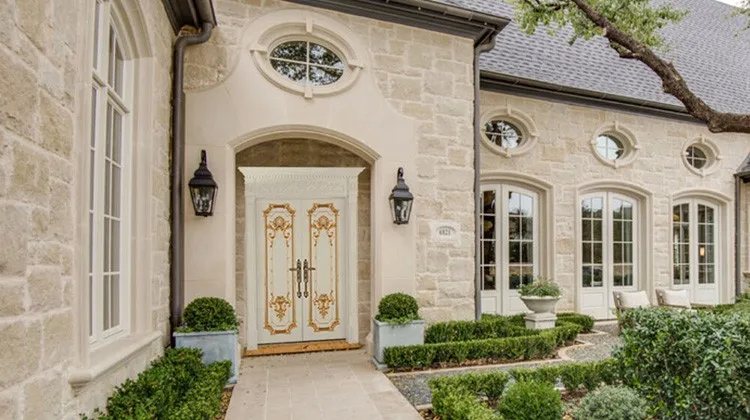 Luxurious Golden Lacquer Carved White Wooden Front Doors White French Doors Wood Double Entry Doors
