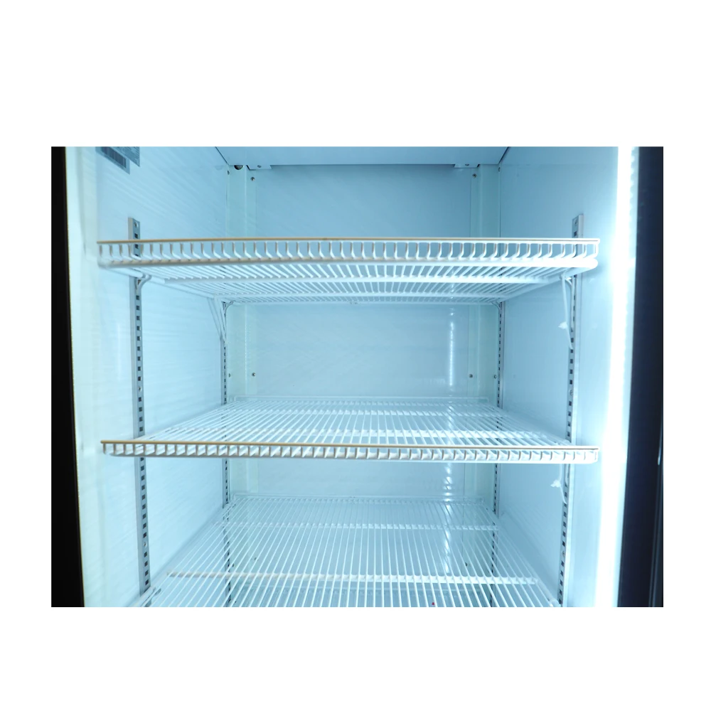 300L glass front vertical fridge display freezer