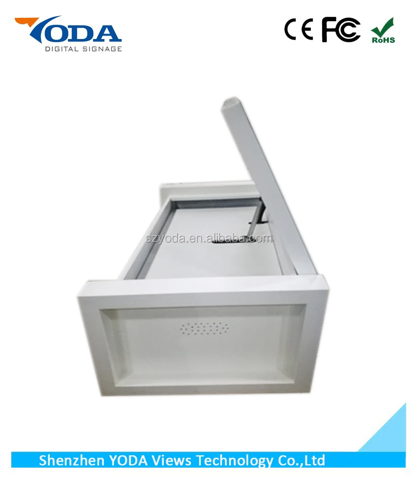 Luxury lifting LCD Windows Operating System Restaurant touch table with integrated monitor