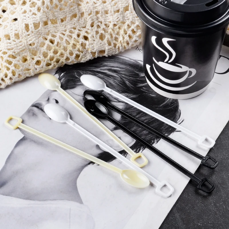 Plastic Spoon,Disposable coffee stirring spoon Plastic Flatware set