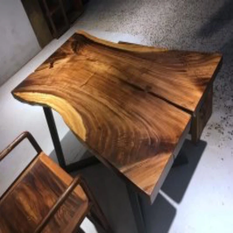 Dining Room Natural Solid Wood Dining Table And Chairs