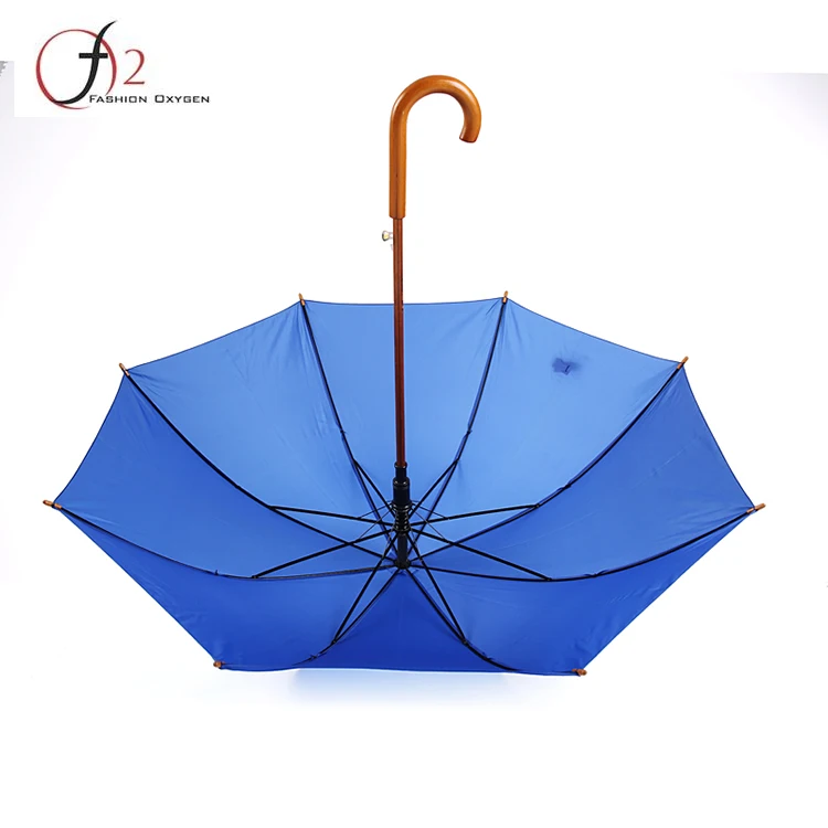 2017 Blue customized standard size straight umbrella