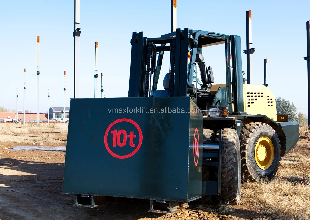 New side shifter/cabin/double wheel 10Ton Rough terrain forklift truck