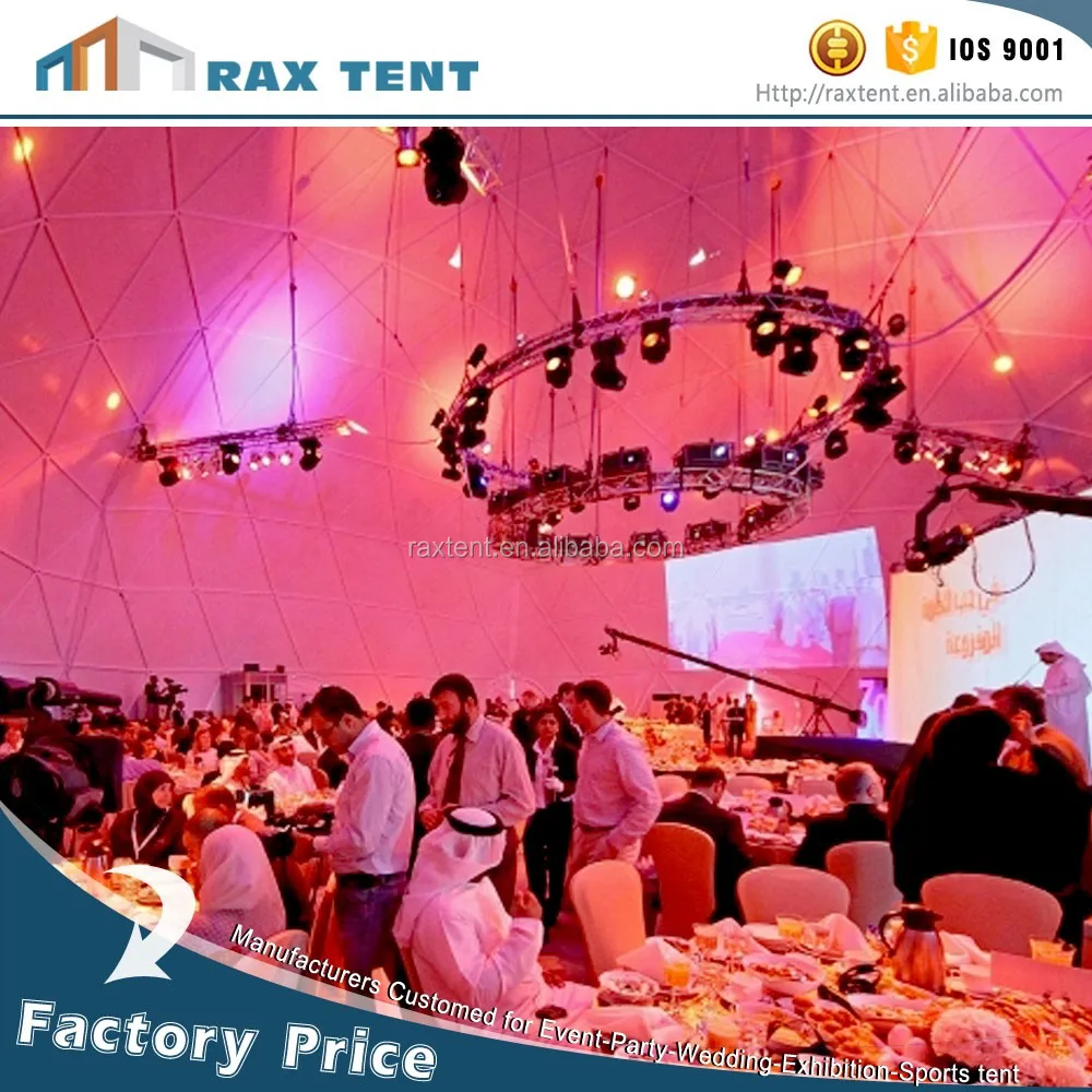 30~80m Clear roof wedding tent geodesic dome prefab glass dome house supplier in China