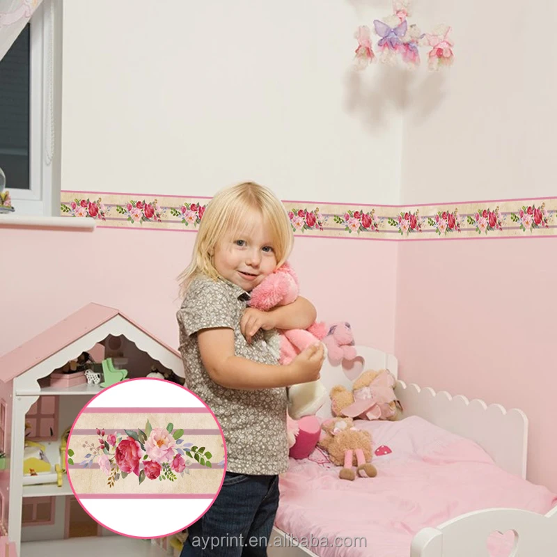 
YX011 Colorful Flower Kitchen Livingroom Bathroom Bedroom waist line wall sticker DIY decorative removable creative wall decal 