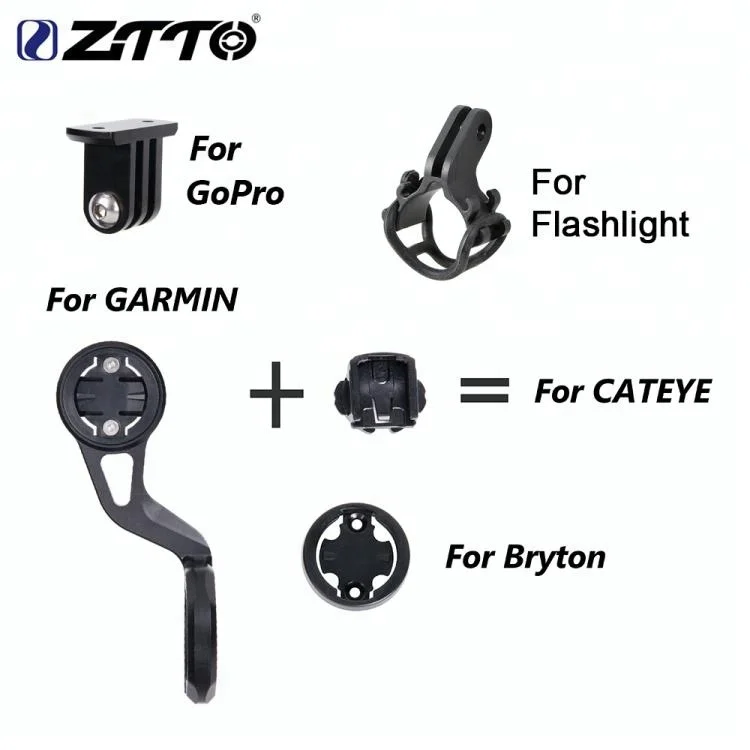 ZTTO Out-front Bike Mount For Garmin Cat Eye Bryton Bicycle Computer GPS Go Pro Sports Camera Light Holder All In One