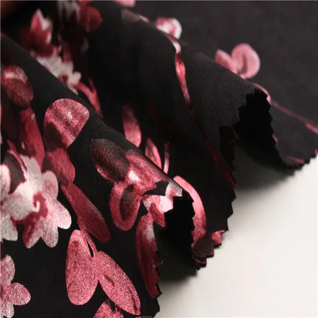 
new fahion faux printed polyester suede fabric for women cloth 