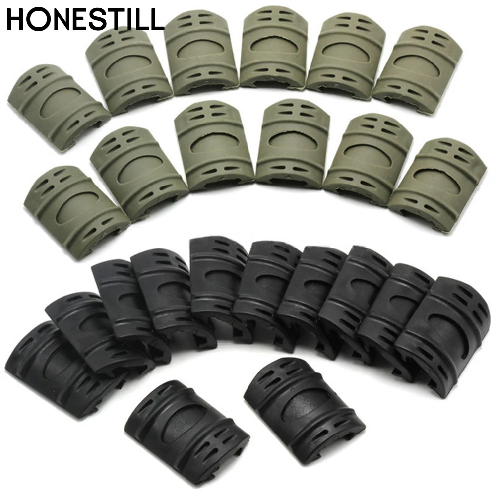 
12 Pieces/set Durable Picatinny Rail Covers Nylon Slip Rubber Cover For Weaver Rail Handguard Ar15 Handguard Hunting Accessories 