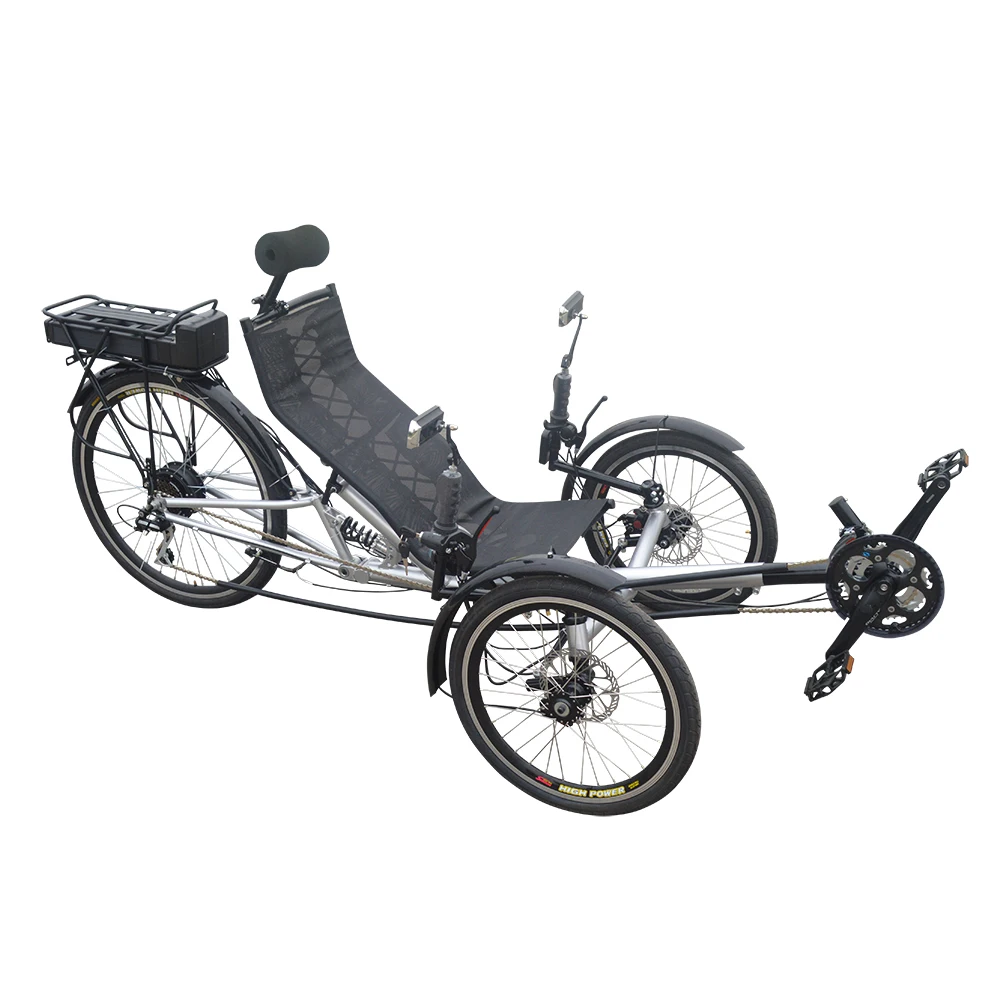 Free Shipping Foldable Adult Sports Holiday 250W Motor Electric Trike Recumbent Tadpole Tricycle for Sale