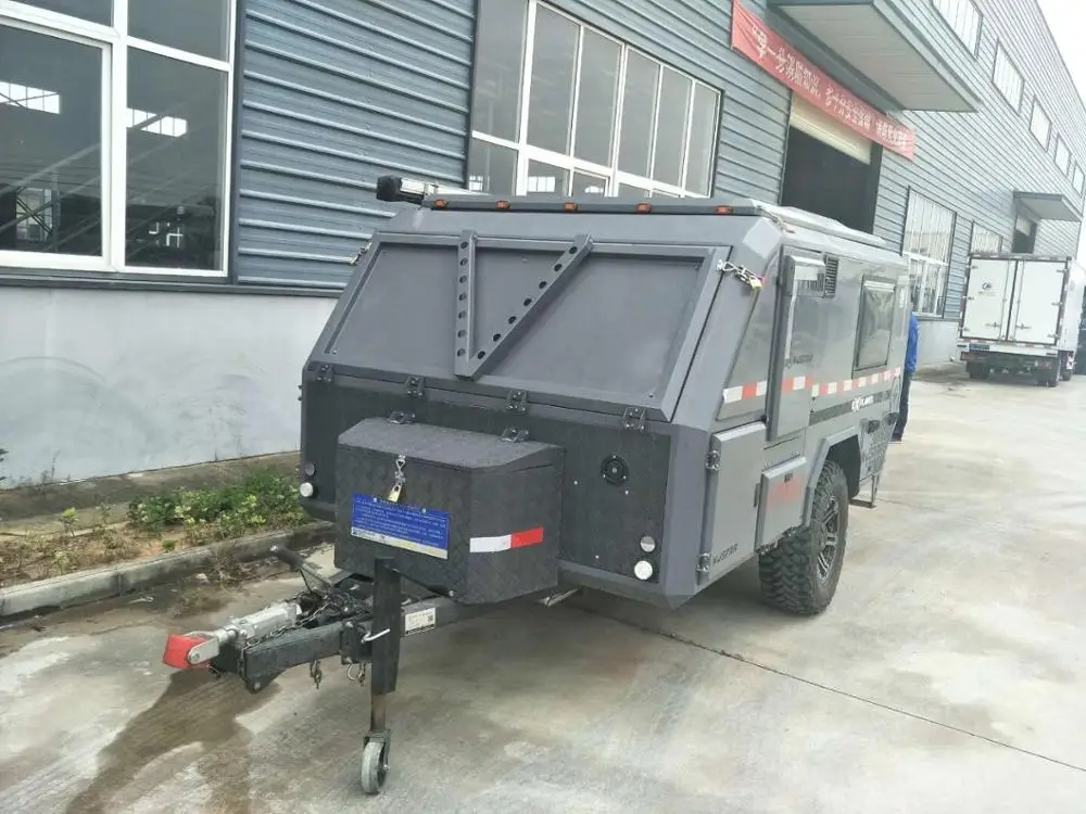 Off road tire, two beds mini caravan, camping trailer