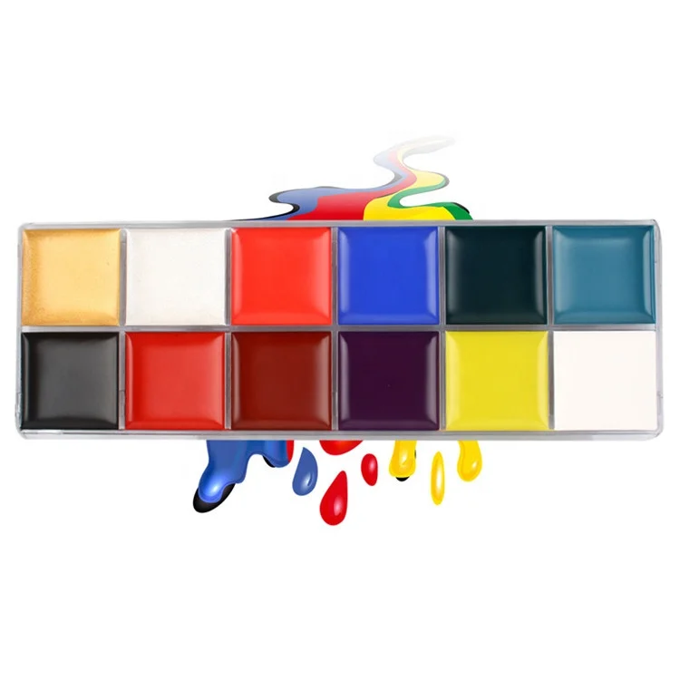
12 Colors Professional Camouflage Makeup Face Paint For Face Painting 