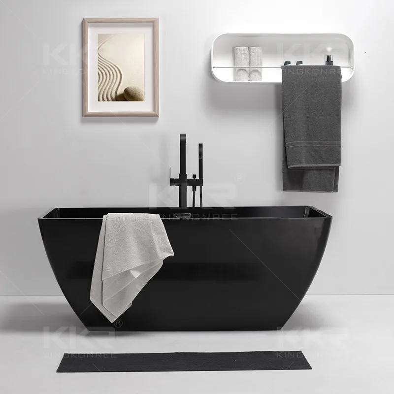 KKR Artificial Stone Black Color Bath Bathtubs Black Tub for Bathroom