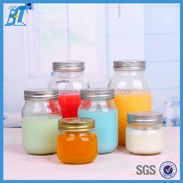 Glass Preserving Jar Set Mason Jar for Canning Food with Sliver Lid 0.25L 0.5L 1L