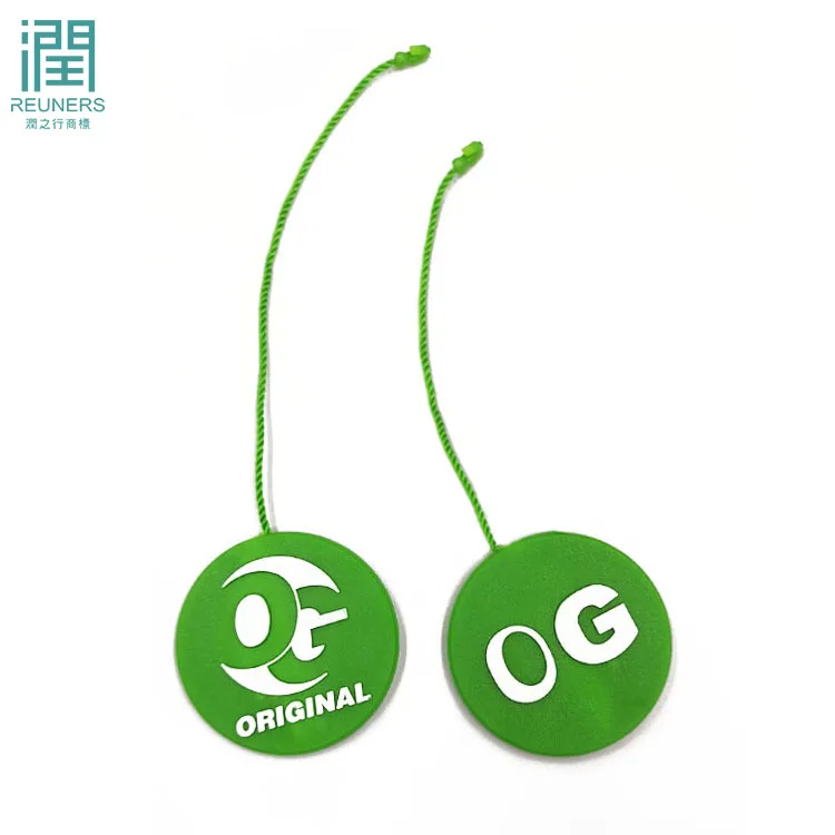 Custom brand colorful lock seal hang tag plastic string tag for garment