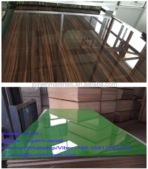 
high bright wood grain melamine laminated particle board sheet for kitchen cabinet 