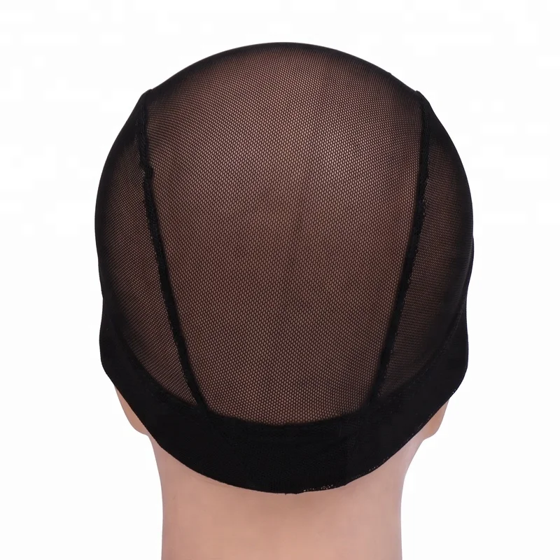 Custom Logo Japanese Mesh Wig Cap Black Dome Stretchable Thin Weaving Cap Breathable Mono Hairnet