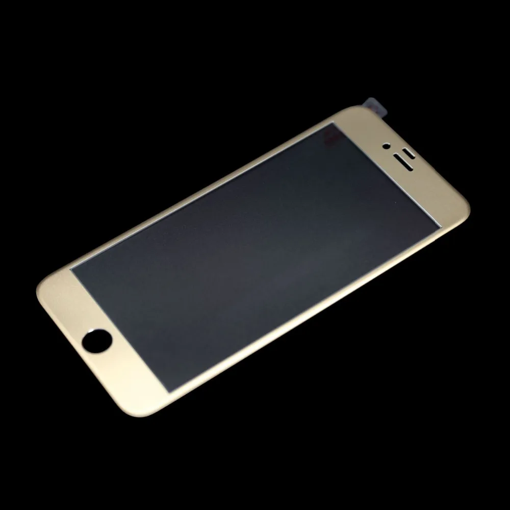 Цветное защитное закалённое стекло титановый сплав для iPhone 6 5.5 дюймов 3-D дизайн полная защита экрана